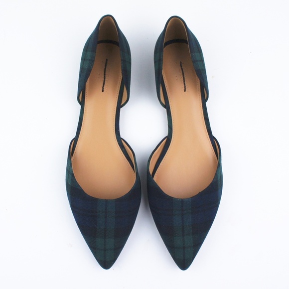 New J.CREW Size 9.5 Zoe d'Orsay flats Tartan Plaid - Picture 2 of 2
